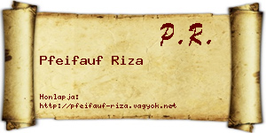 Pfeifauf Riza névjegykártya